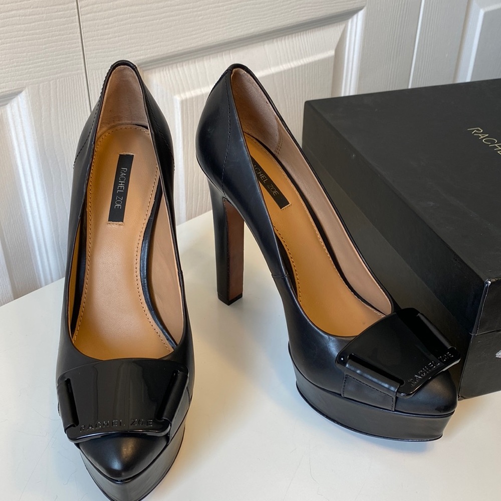Rachel Zoe - size 8.5 platform high heel, pointed toe, black genuine leather